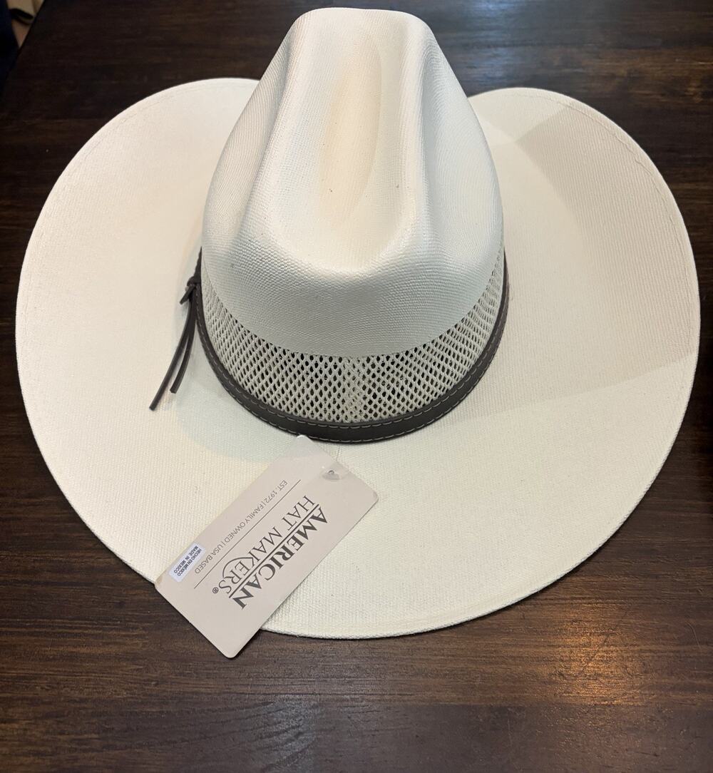 American Hat Makers Straw Cream Austin Cowboy Hat Size XL W/ sweatband NWT New